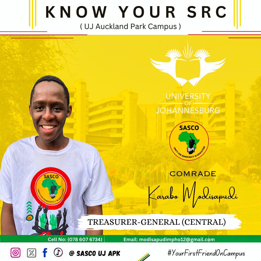 UjApksasco's tweet photo. Meet Your First Friends On Campus : SASCO APK CENTRAL SRC &amp; CAMPUS SRC ! We are led 💛💚🖤❤️ https://t.co/Rk3QqjzJQb