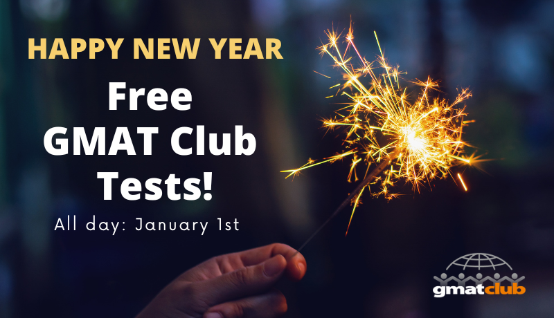 gmat_club's tweet photo. Happy New Year!
Today - All GMAT Club Tests are free and open for New Years Day!
On Wednesday the 1st, #GMAT Club Tests will be Absolutely Free! Including all the Quizzes, Questions, and Tests. 12 AM - 11:59 PM PST https://t.co/AC5yhNP5Gk #GMATClub #GMATPrep #StudyGMAT #Freetest https://t.co/7EIKxjhbTX