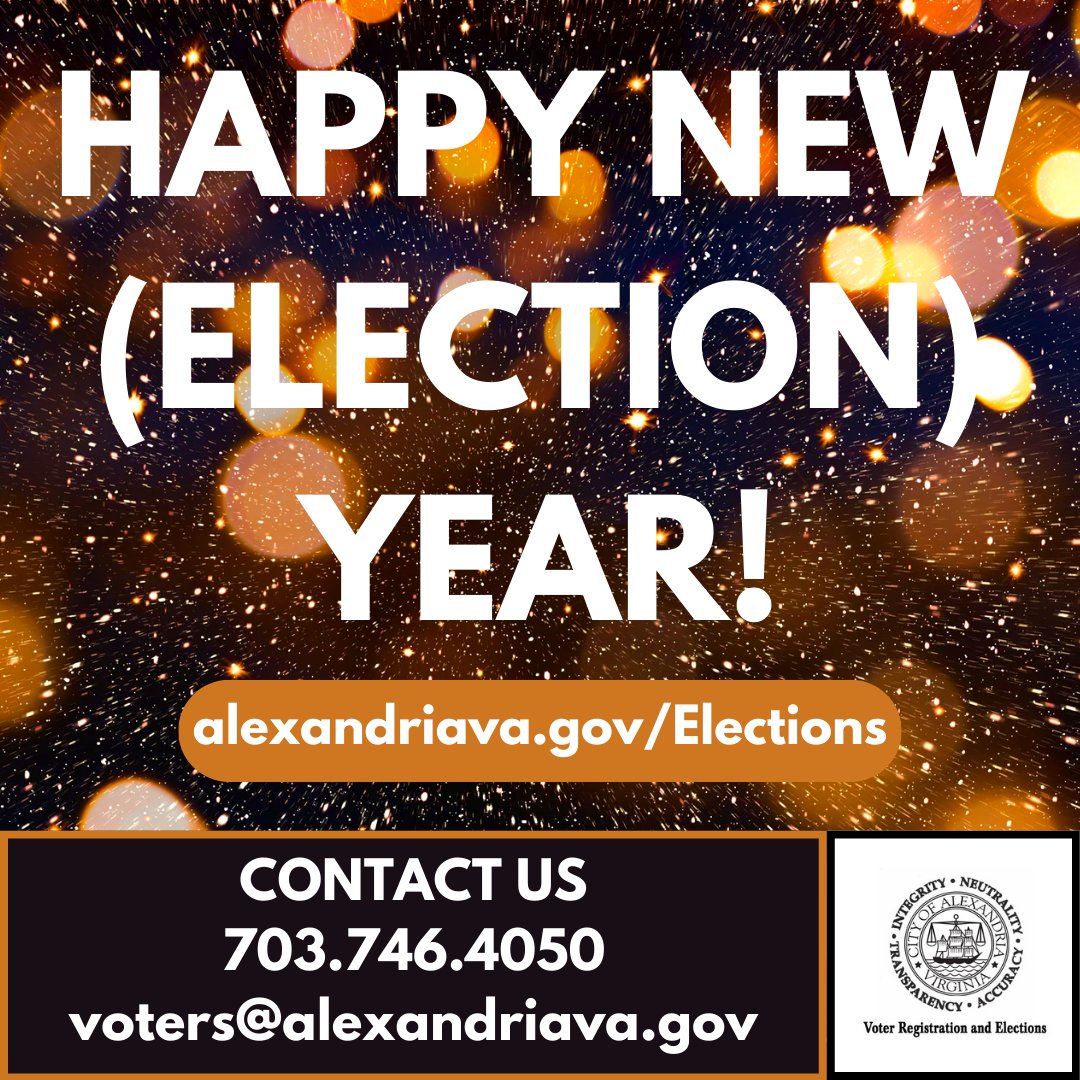 Every year is Election Year in Virginia! We'll see you at the polls in 2025 for Virginia Governor, Lt. Governor, Attorney General, House of Delegates, Commonwealth's Attorney and Sheriff's elections. For today, though, our office is closed. alexandriava.gov/Elections