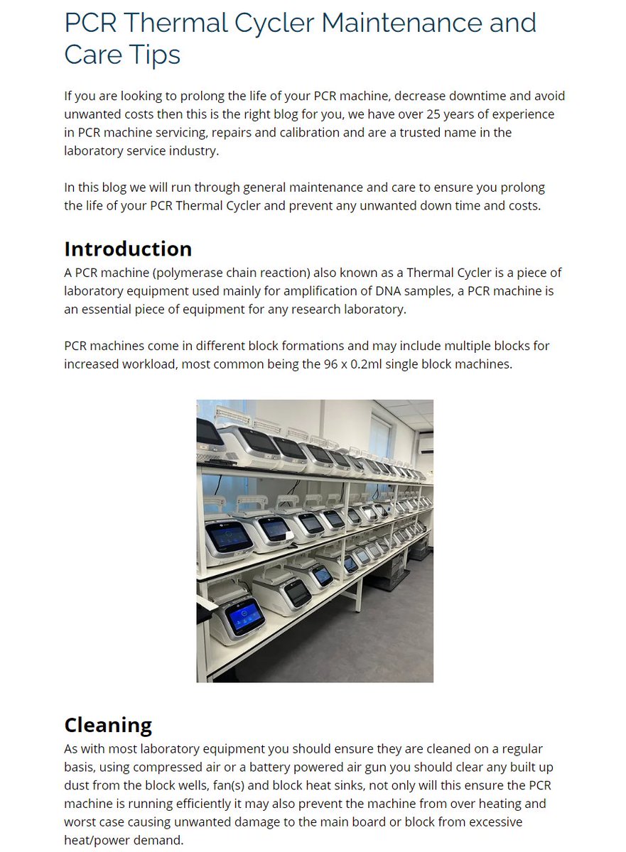 LabcareService's tweet image. Have a read of our PCR machine maintenance and care blog (link below) if you own a PCR machine and would like some useful tips on keeping it functioning as efficiently as possible. 🧬
labcareservice.co.uk/post/pcr-therm…