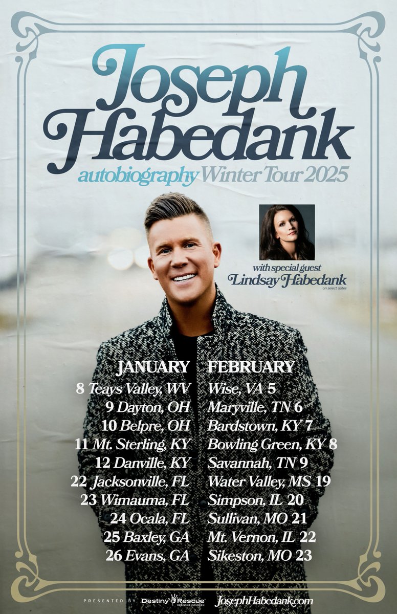Joseph Habedank Announces Winter Tour 2025 With Lindsay Habedank
thechristianbeat.org/joseph-habedan… <a href="/JosephHabedank/">Joseph Habedank</a>
