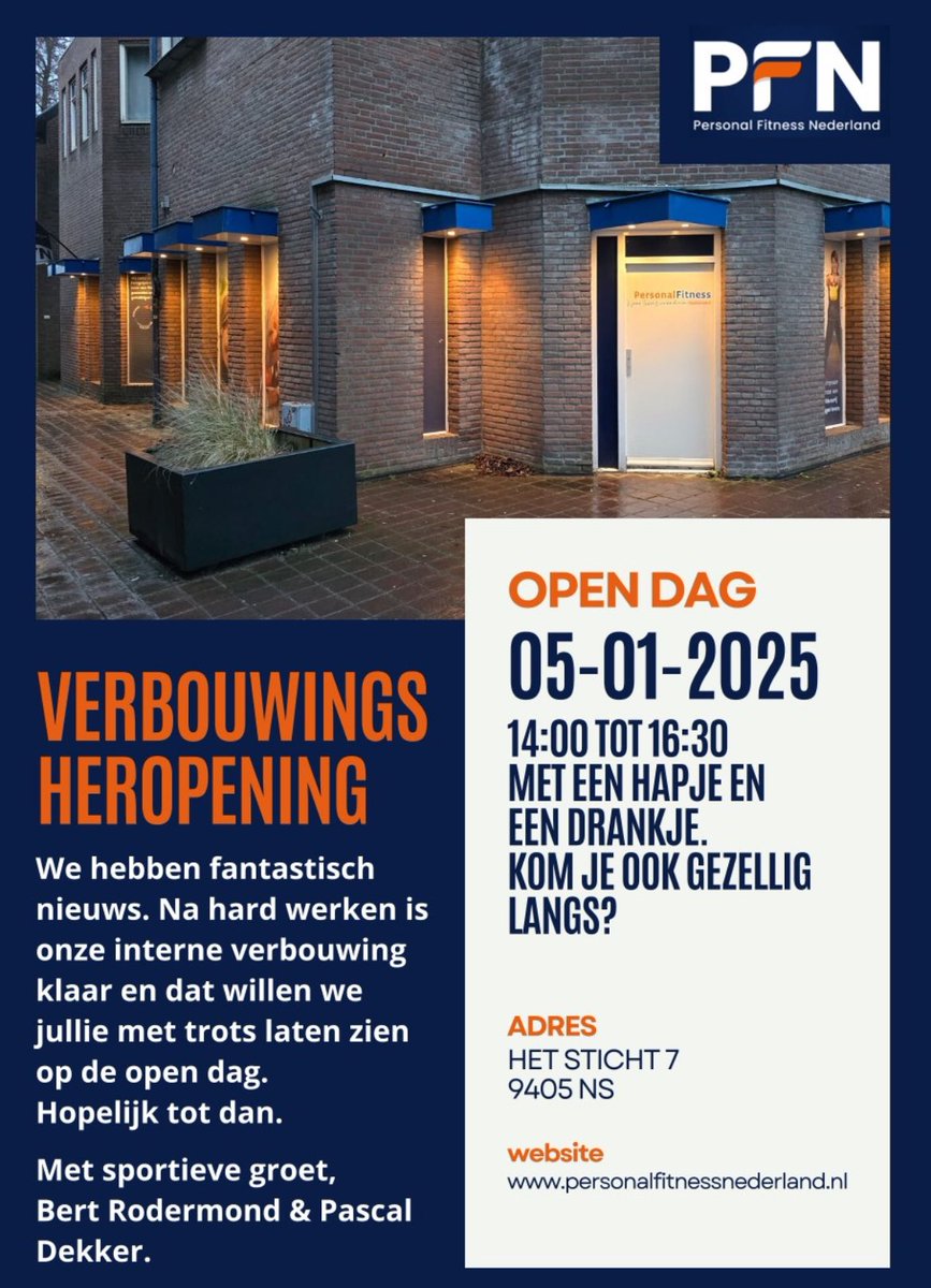 Het nieuwe jaar goed beginnen? Dat kan bij Personal Fitness Nederland te Assen, trots sponsor van <a href="/acvassen/">ACV Assen</a>