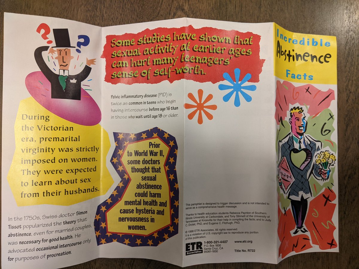 FrDylanSchrader's tweet image. Abstinence pamphlet.