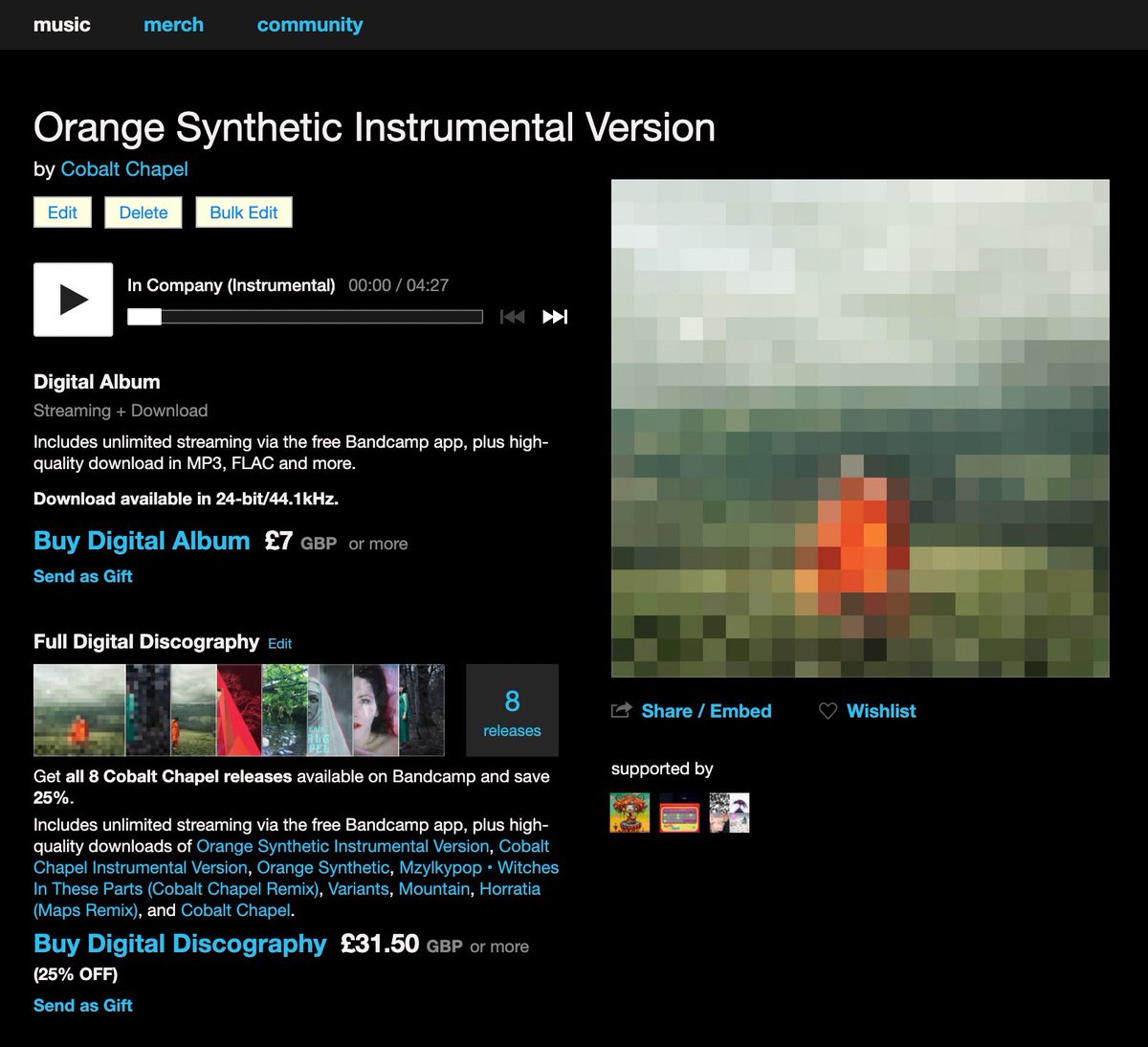 Happy New Year! To ease you into 2025 - you can now buy the instrumental versions of our albums Cobalt Chapel and Orange Synthetic from our Bandcamp page! 🎶 cobaltchapel.bandcamp.com/music