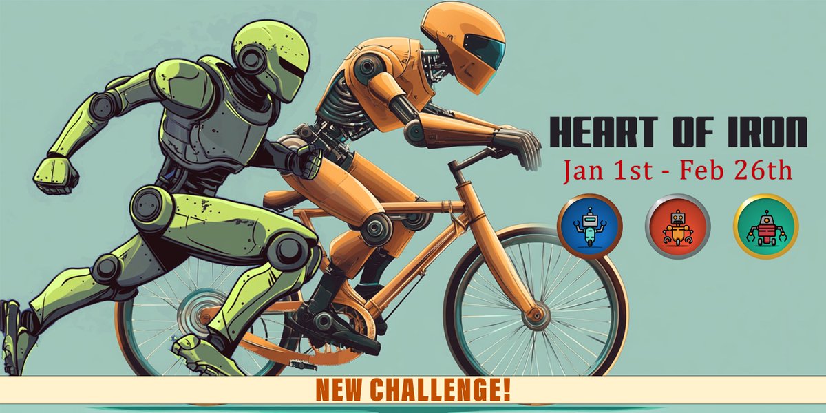 New Year, New Robotic You 🤖
With the Holiday Challenge behind us, it's time for a new Heart of Iron Challenge! 🦾

You will have whole 2 months to complete it with total distance a little over 300k. 🚴
Hope you are ready 👀

virzoom.com