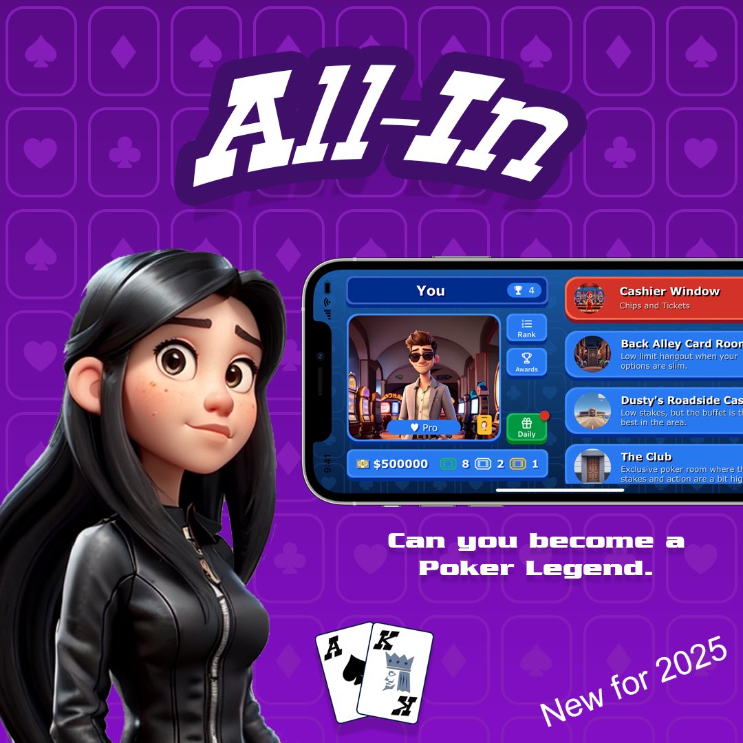 allinholdemapp's tweet image. Check out the all new All-In Hold ‘em poker game for iPhone and iPad. apps.apple.com/us/app/poker-a…
