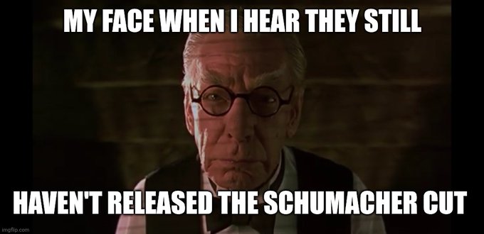 I'm going to be pulling this face all year #ReleaseTheSchumacherCut of Batman Forever