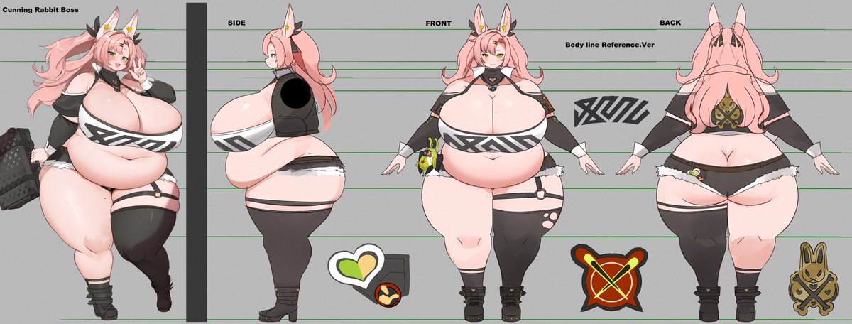 Cunning Rabbit Boss🐰 three-view drawing