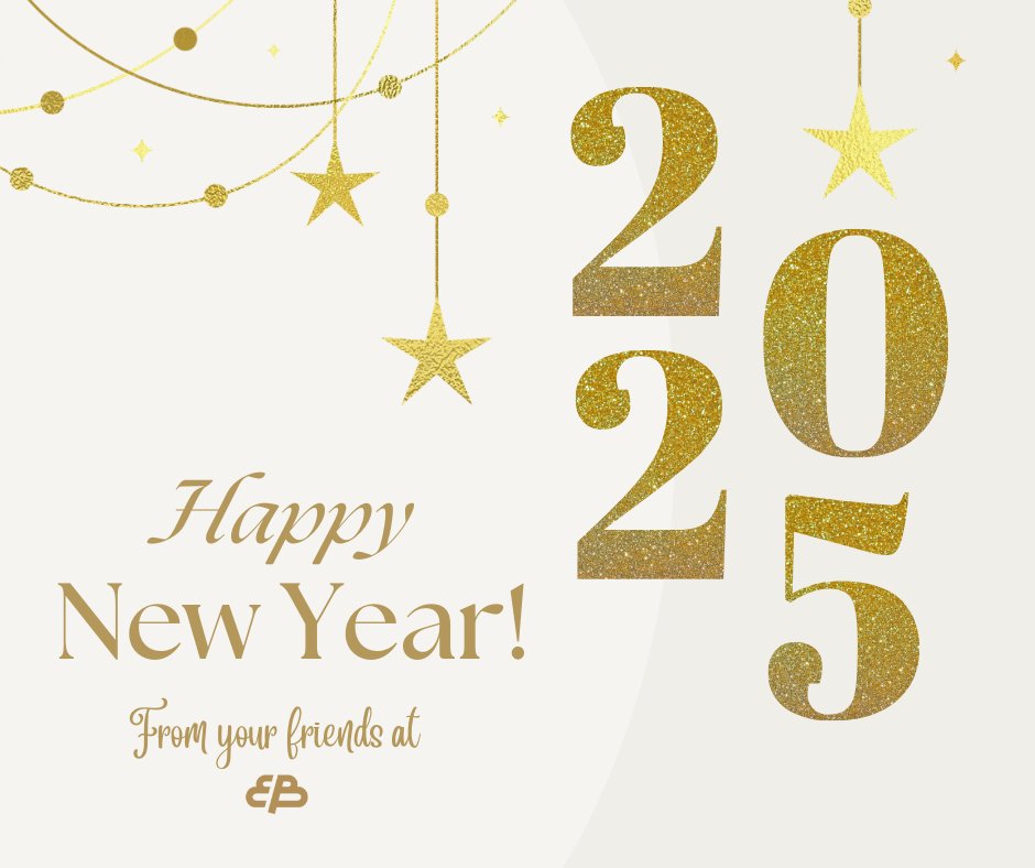 Happy New Year from all of us at Enterprise Bank! 🎉

We wish you a year full of success, happiness, and prosperity! As a reminder, all our branch locations and offices, including the Call Center, are closed today in observance of the holiday. Thank you and happy 2025!