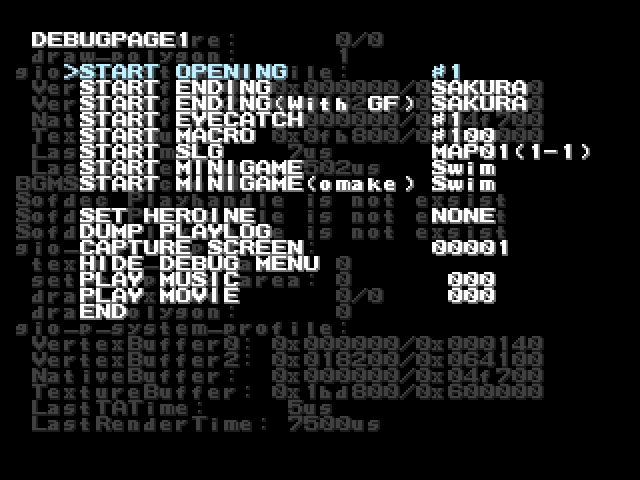 memory_fallen's tweet image. RINGS OF SATURN kicks of 2025 with *Sakura Wars* on Dreamcast. I found a cheat code to enable a debug menu with an extensive set of features!

You can warp to arbitrary points in the game, view movies and test sounds, alter parameters and lots more.

Details below...