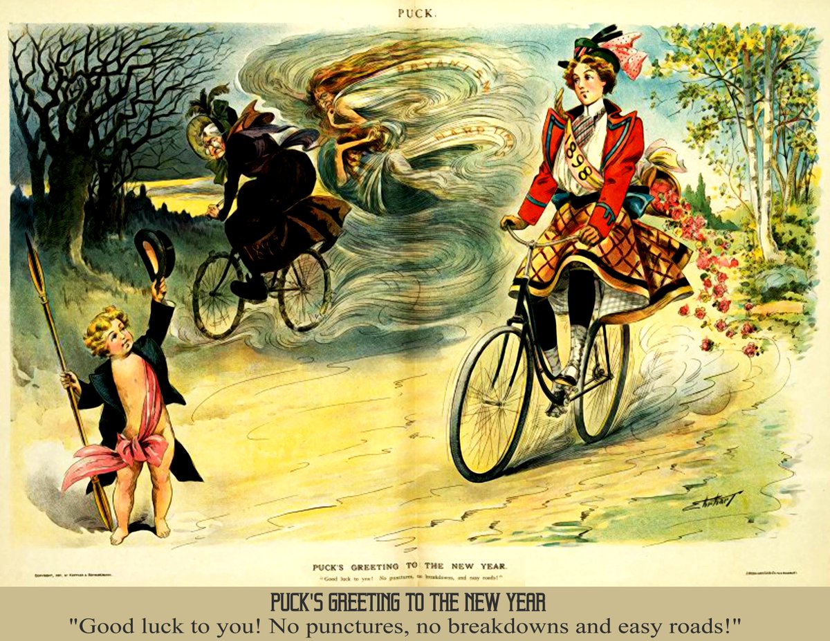 "Hope
Smiles from the threshold of the year to come,
Whispering 'it will be happier'..."
― Alfred Lord Tennyson, poet

PUCK'S GREETING TO THE NEW YEAR
"Good luck to you! No punctures, no breakdowns and easy roads!"
Be well. Stay healthy. Have more fun. Peace+Love
#BicyclesRecycle