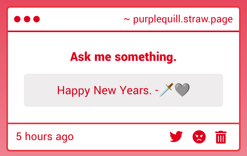 prplequill's tweet photo. Thank you, sweetheart. And happy new years to you too. https://t.co/F2HIVsjCCL
