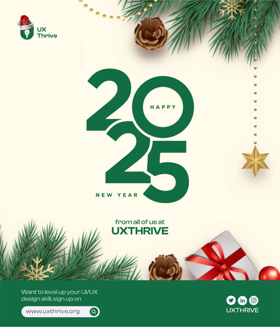 ux_thrive's tweet image. Happy New Year 2025! 🎉

From all of us at UX Thrive, we wish you a year filled with growth, creativity, and success.

Let’s make 2025 the year we design and build extraordinary things—together!

#HappyNewYear2025 #UXThrive #DesignBetter #LevelUpYourSkills #UIUX