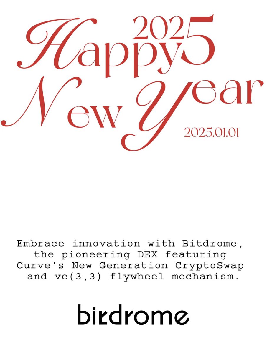 🌟 As the year unfolds, #Bitdrome wishes you all a Happy New Year! 🎊

🌈Redefining DeFi with our advanced Curve AMM, Bitdrome brings you seamless BTC asset mining, reduced LP costs, and efficient on-chain pricing. Join us as we soar with $2M TVL and official BEVM support. Here's