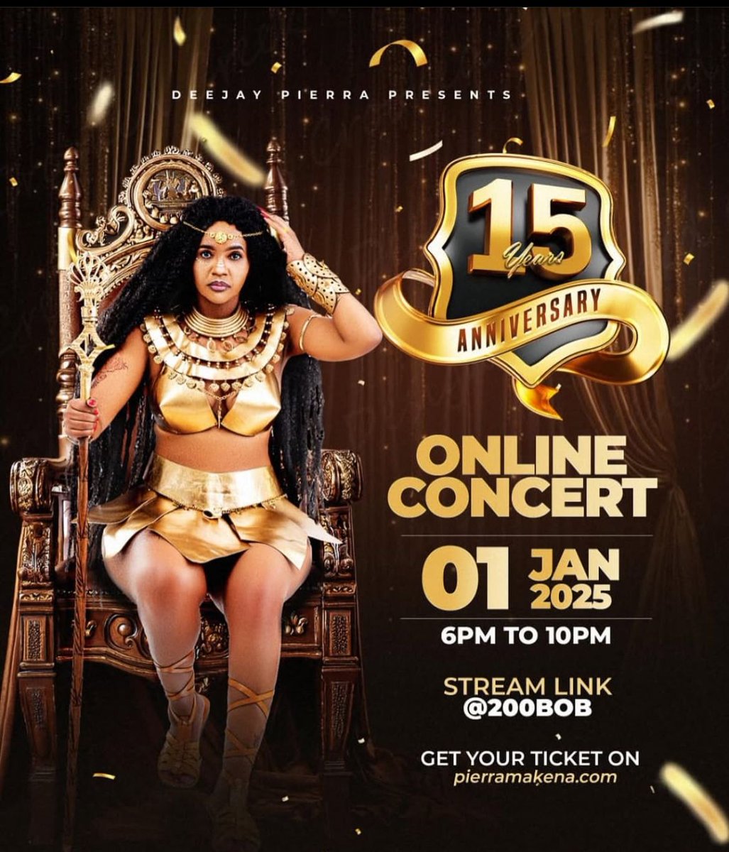 A career spanning 15 years deserves a celebration like no other. Join DJ Pierra Makena live tonight at 7 PM as she performs on the KICC helipad, showcasing her unmatched talent and legacy. #pierramakena15