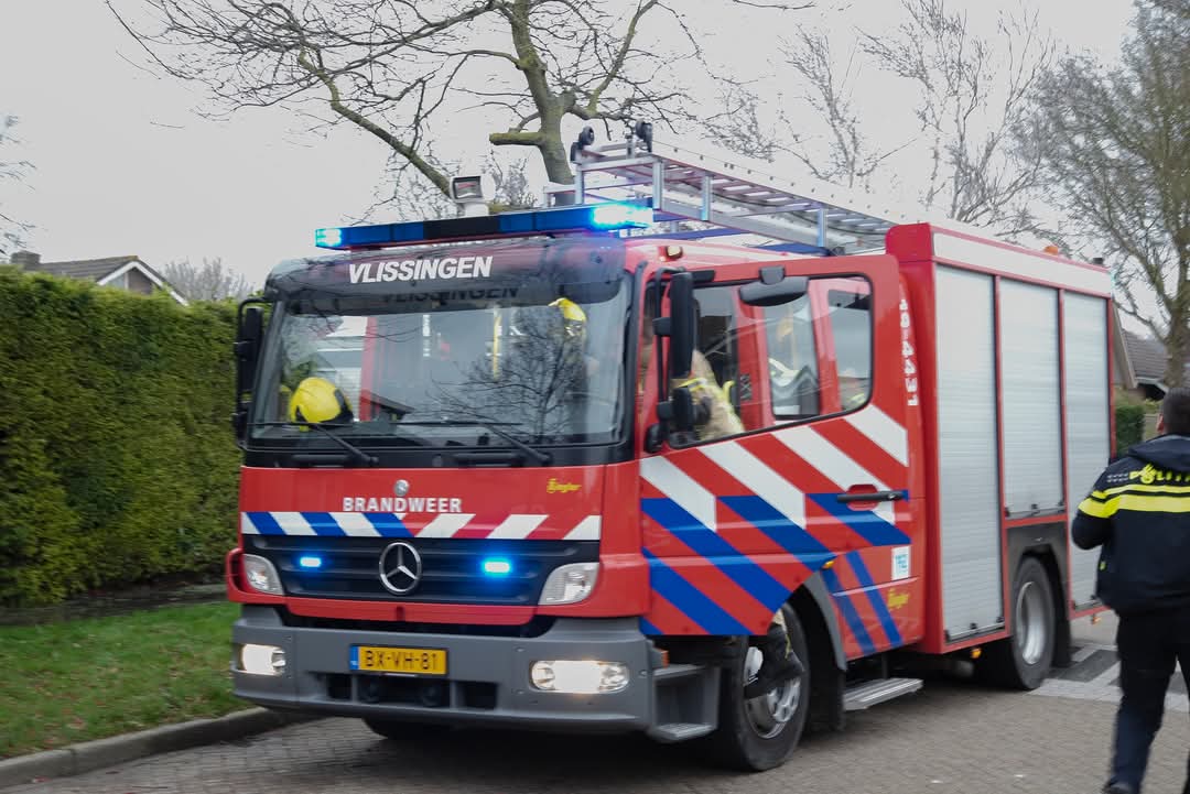 Brand in coniferenhaag Koudekerke