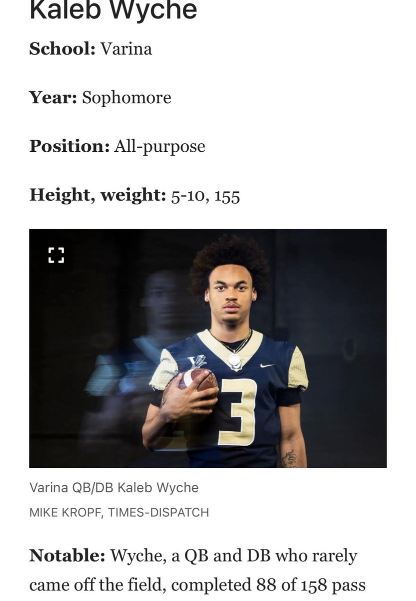 Kaleb Wyche (@ballout_kaleb) on Twitter photo Blessed to be named:
First Team All-Purpose All metro <a href="/coachmlew/">Coach Marcus Lewis</a> <a href="/RecruitingVHSFB/">Varina HS Football Recruiting</a> <a href="/Kwyche4/">Kennard Wyche Sr</a> Blessed to be named:
First Team All-Purpose All metro <a href="/coachmlew/">Coach Marcus Lewis</a> <a href="/RecruitingVHSFB/">Varina HS Football Recruiting</a> <a href="/Kwyche4/">Kennard Wyche Sr</a>