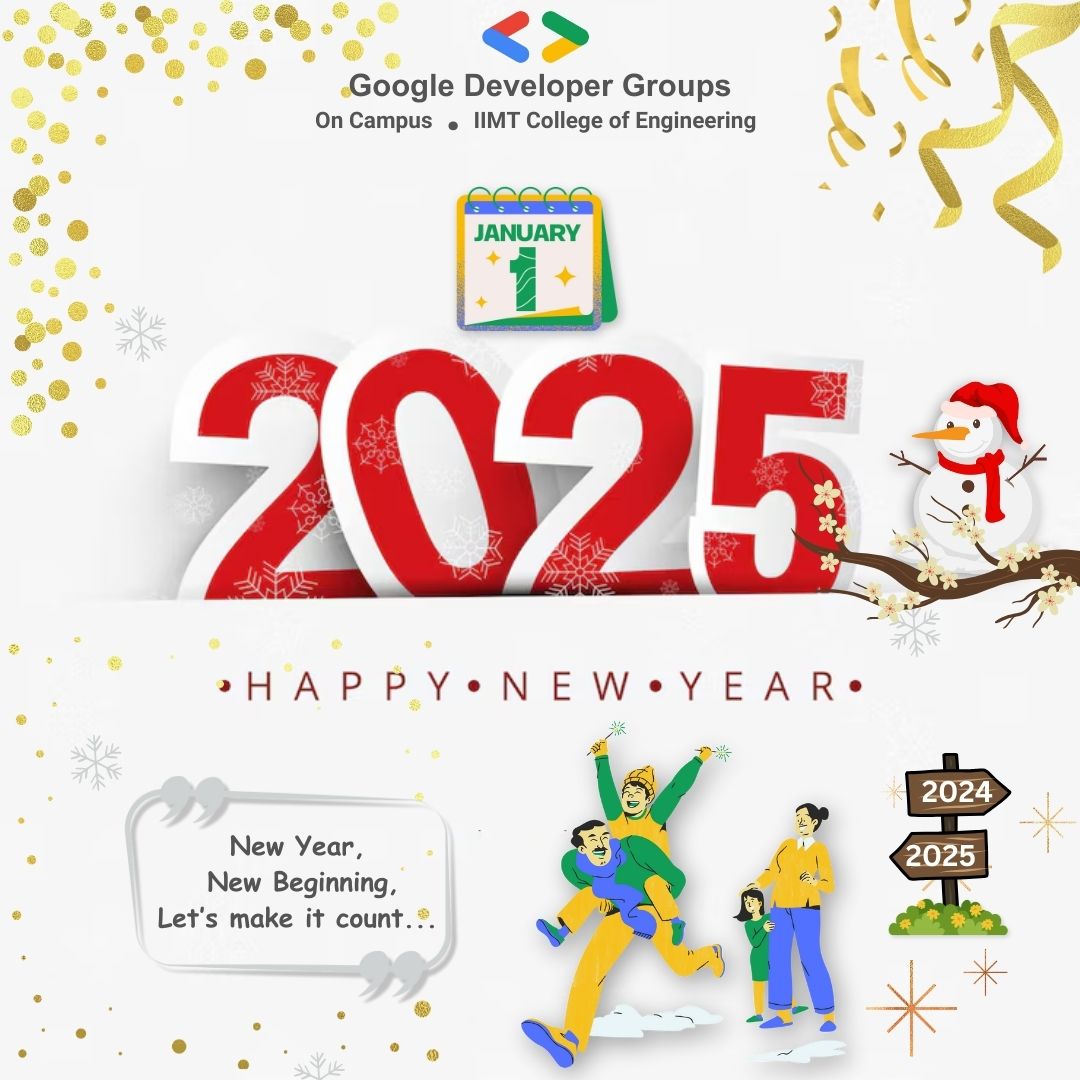 GDSC_IIMT's tweet image. Happy New Year from @GDSC_IIMT  family to yours❤️🚀🎉
As we welcome a New Year , we are excited to continue building, creating and innovating together. Whatever your goals and aspirations  may be, we are here to support you every step of the way. 
#happynewyear  #gdgiimt