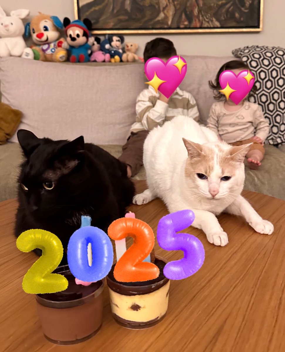 Chapy_cat's tweet photo. Happy #NewYear2025 🎉 Wishing you a year ahead filled with love, success, good health, peace, blessings and all the happiness in the world! 😻 Lucky kisses for a lucky year! 🍀 Muah! 😽 #CatsOfTwitter https://t.co/0lwz2DjLyH
