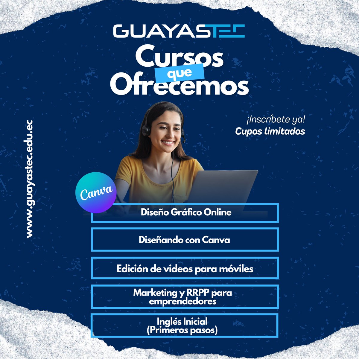 ¡Iniciamos este 2025 con grandes oportunidades para ti! 🎉🙌🏻

Conoce los cursos y horarios disponibles para que puedas potenciar tus conocimientos y elevar tu educación a un siguiente nivel. 🚀💯

Inscríbete ya en: guayastec.edu.ec 💻

#ElCambioSíSeSiente