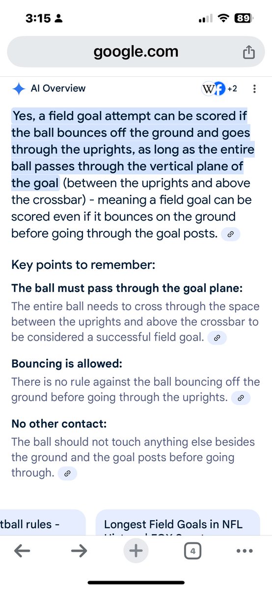 landsbach's tweet photo. @ASUFootball @CFBPlayoff @espn 
is this still the rule ?  

FG at the end of the Half vs Texas. 

Last Bullet Point : Seems like an odd way to state if it was blocked ?? https://t.co/IwmvzqmbXp