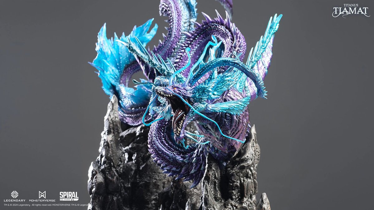 studio_spiral's tweet photo. Introducing Titanus Tiamat, a stunning masterpiece from Spiral Studio as part of the prestigious Hall of Fame series. This remarkable figure brings to life the awe-inspiring titan, capturing the essence of this mythical creature with exceptional attention to detail, making it a must-have for collectors and kaiju enthusiasts alike.

Titanus Tiamat is meticulously sculpted by a very talented Japanese sculptor ‘Tohno Susuki’(Susuki Garage), showcasing its formidable features and majestic presence. Every contour and detail is brought to life, presenting a strikingly realistic representation that will captivate fans of all ages.

This stunning Titan is also adorned with an intricate mix of chameleon metallic and fluorescent colors, elevating its visual appeal. The metallic finishes reflect light beautifully, while the fluorescent accents give Tiamat an ethereal glow, making it an eye-catching centerpiece in any collection.

Titanus Tiamat comes complete with a beautifully designed diorama that depicts a dramatic scene of volcanic rock at the seafloor. This intricately crafted base not only enhances the display but also adds an immersive element, allowing collectors to envision Tiamat in its natural, mythical habitat.

As part of the Hall of Fame series, Titanus Tiamat is a limited edition collectible that highlights Spiral Studio's commitment to quality and artistry. This is not just a figure; it’s a celebration of the mythical and the magnificent, ready to take its place in your collection and ignite your imagination!

ORDER DETAILS
・ Pre-order Starts: 1 January, 2025
・ Pre-order Ends: 31 January, 2025
・ Est. Arrival: September - October 2025
・ Price: $399

PRODUCT SPECIFICATIONS
・ 3D Sculpt by @SUSUKI_Garage (峠野ススキ)
・ Prototype by Carla Zhila
・ Dimensions - H: 46.2 cm / W: 25.2 cm / L: 42.1 cm
・ Materials: Solid PVC, Translucent PVC, PU Resin

TM & © 2024 Legendary. All rights reserved, MONSTERVERSE TM & © Legendary