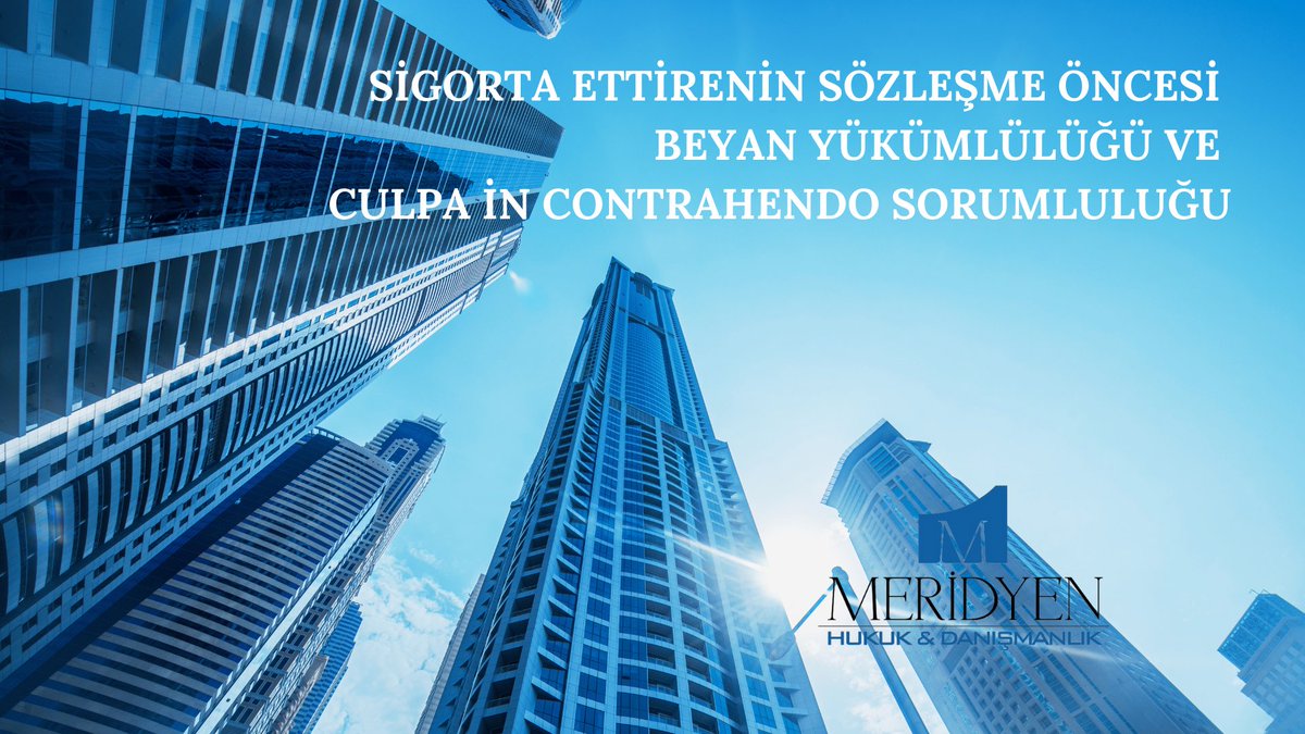 MeridyenLaw's tweet photo. Sigorta ettirenin sözleşme öncesi beyan yükümlülüğünü ihlali ve sigortacının uğradığı zararın genel hükümlere göre culpa in contrahendo uyarınca sorumluluğuna ilişkin ofisimiz avukatların Enes Aliş'in makalesi yayınlanmıştır.

https://t.co/AzFpgzBRHe https://t.co/PkVQh5Ade9
