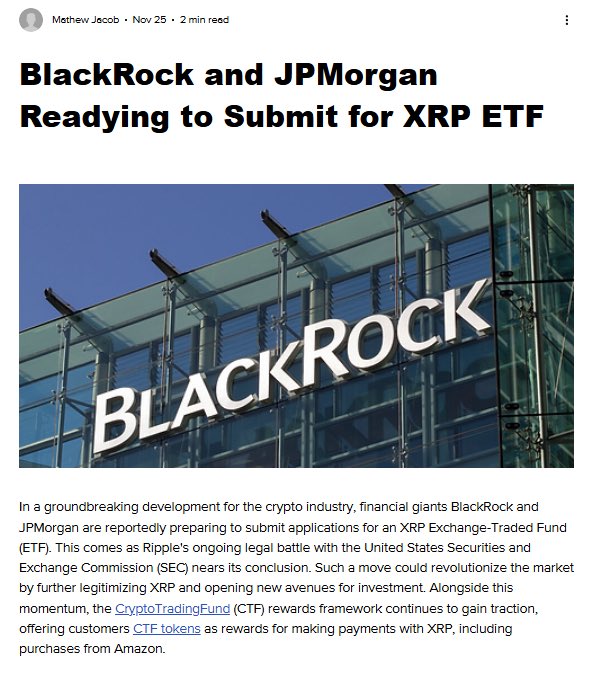 FayeYoussef's tweet photo. 🚨 Black Rock and JPMorgan
Willingness to submit ⁦$XRP⁩ ETF!
XRP TO THE MOON 🔥🚀
#XRP #crypto #etf #XRPLedger 
#XRPCommunity https://t.co/uSbzAMnTXs