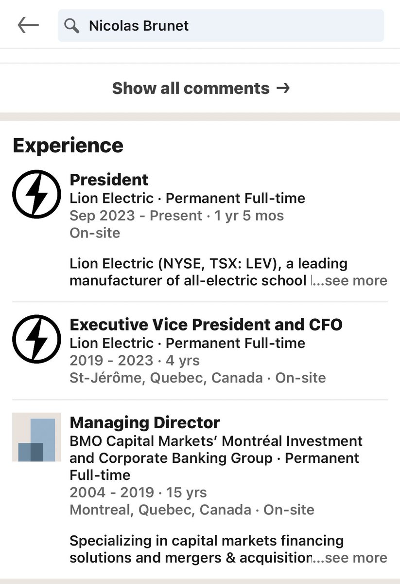 RealAndyLeeShow's tweet photo. How do we feel about the President of bankrupt Lion Electric also being the Managing Director of BMO Capital Markets - which just happened to gush to investors about Lion Electric’s “roaring success” - while taxpayers foot the bill for its failure along with misled shareholders? https://t.co/dcT8ic8PXE