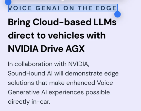 TadDickson333's tweet photo. #LLM #SOUNDHOUND $SOUN @SoundHound @SoundCloud $NVDA $BLK $QSI $MCD #CES2025
#ENHANCED_Voice_Ai #Solutions #VoiceGenAi #Lucid #VoiceFirst #Partner_Collaboration #MSNBC $LICD #FoxBusiness #CNN #ABC #CBS #NBC #OAN #RAV https://t.co/Jud8Dsb09I