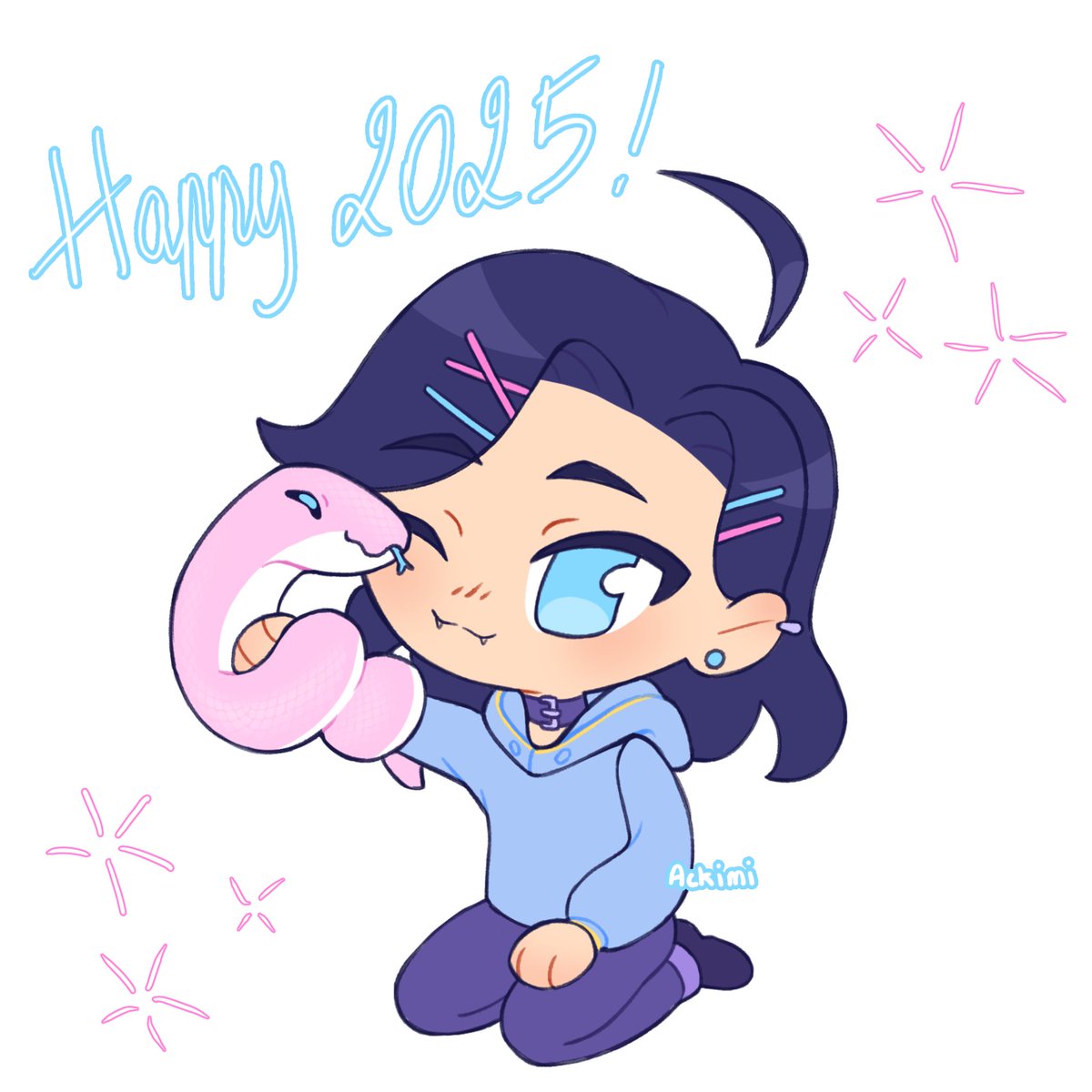 ackimiii's tweet photo. Happy 2025 to everyone 💙🐍

Let's make this year better than ever. Wish you all the best things in the world! 🩷 https://t.co/XQ3DCKESe0
