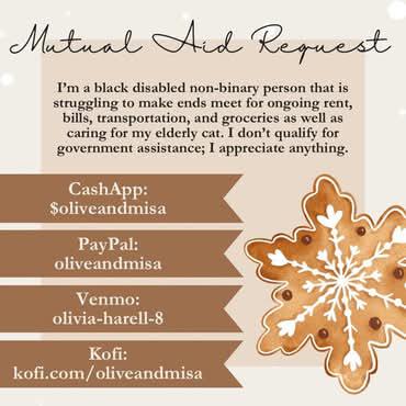 Olivethelupusp2's tweet photo. 385/700
Rent: $950
Transportation: $80($20 weekly pass)
Others: 200+
Hi. I'm Olive and I'm black and disabled with very little income. I'm not getting paid for Xmas nor NYD.
Cashapp: $oliveandmisa
PayPal: Oliveandmisa
Venmo Olivia-Harrell-8
https://t.co/hBz4dNdtxO
#mutualrequest https://t.co/6KI8blH5M0