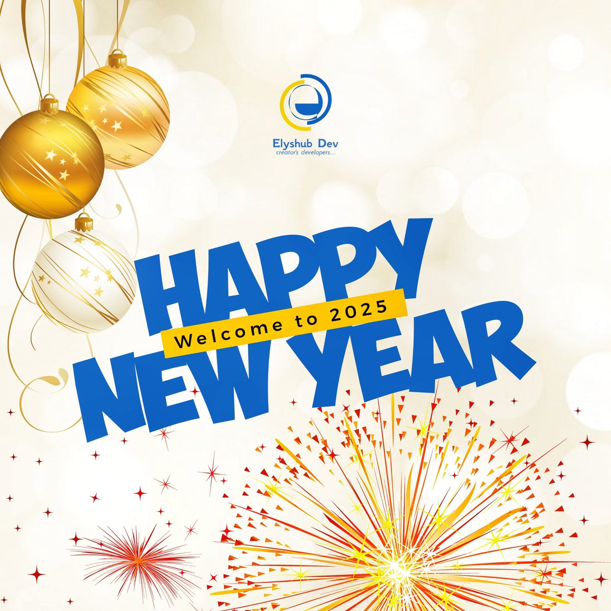 elyshubdev's tweet photo. 🎉 Cheers to 2025! 🎉

To our amazing community, THANK YOU for being part of our journey. Your support and trust inspire us to do better every day. 🙏💖

This year, we’re ready to go bigger and better! 🚀 For stunning Web &amp; Mobile Development solutions

#Happy2025 #Happynewyear https://t.co/IiW5ySGAMG
