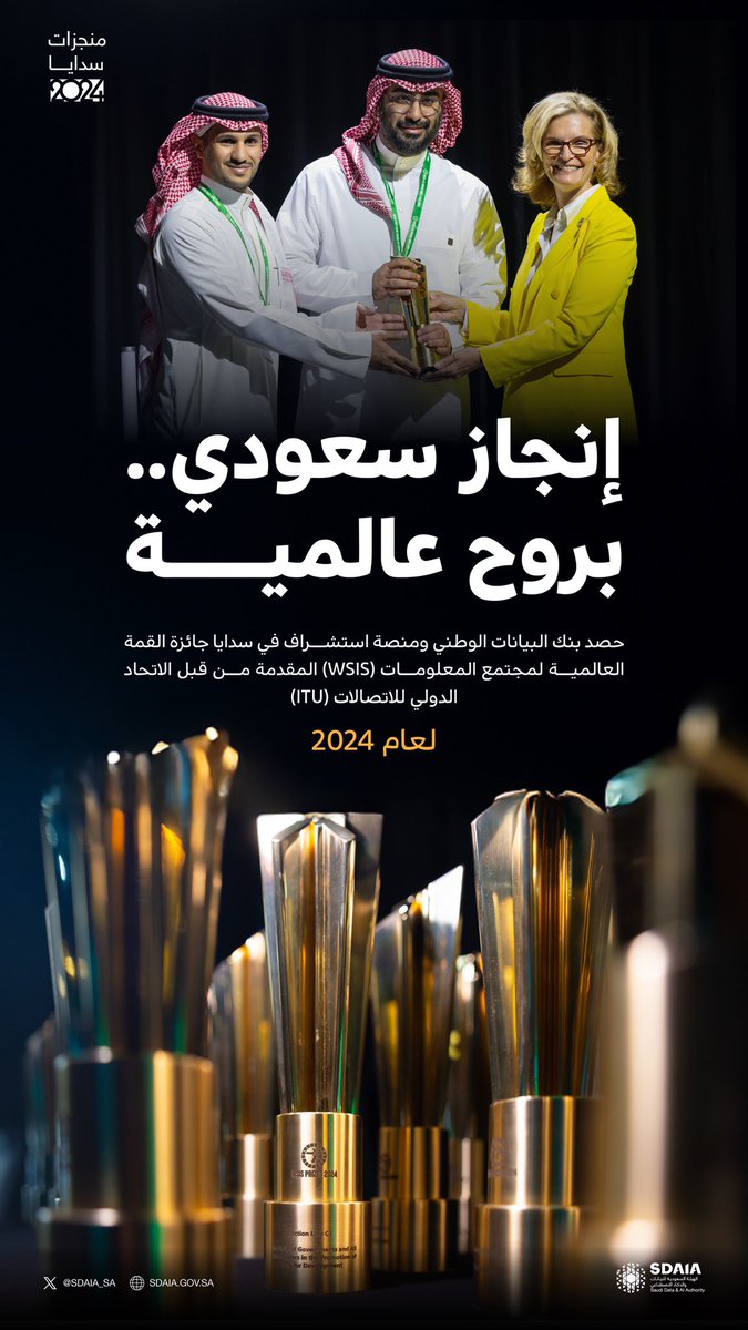 SDAIA_SA's tweet photo. إنجاز سعودي.. بروح عالمية.

#سدايا https://t.co/q7x8RMX7W9