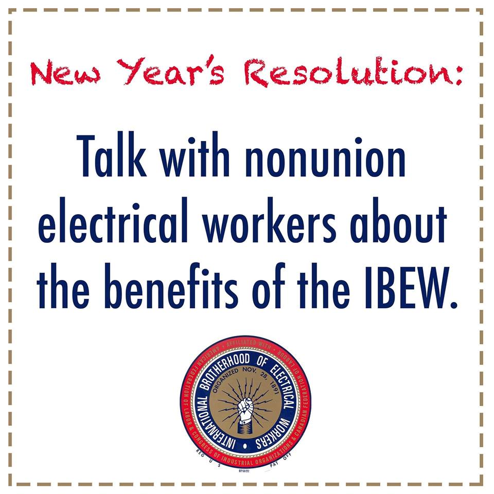 IBEW's tweet photo. Add this one to your New Year's resolutions. https://t.co/KTAv8DcxNl