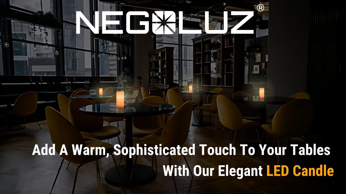 Negoluz_EN's tweet photo. Elevate the ambiance of your restaurant with our PRO Flameless #LED Candles ✨. Offer your customers an intimate and safe atmosphere, without the risk of fire 🔥. #Restauration #RomanticAmbiance #safety #LEDCandles #TableDecoration #ChicRestaurant https://t.co/1TVFmd9S23
