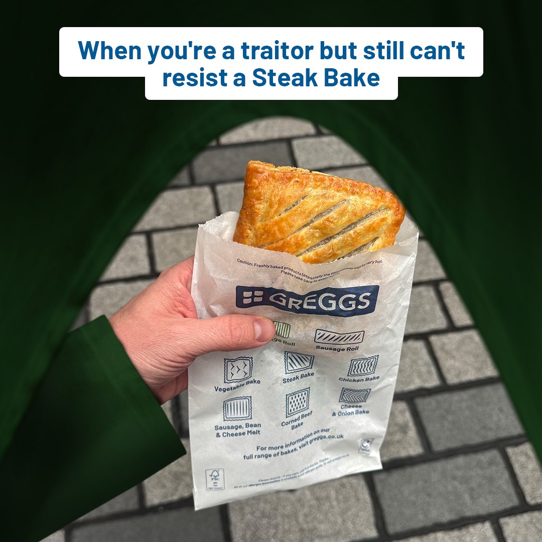 GreggsOfficial's tweet photo. Could absolutely murder a Steak Bake
#TheTraitors https://t.co/PsgKuWHlSO