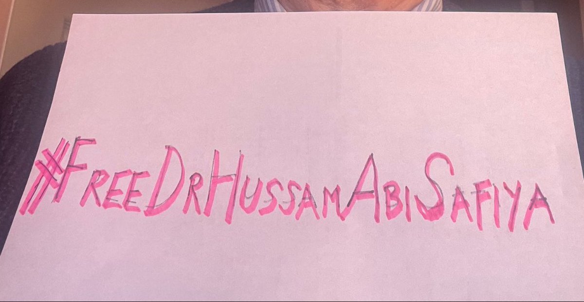 Ben Tülay Gökçimen. Türkiye’den yazıyorum. Doktor Husam Ebu Safiye’nin hayatından endişe ediyorum. Onu en son işgalci İsrail’in tanklarına yürürken gördüm. Şu an tutulduğu yerden derhal serbest bırakılmasını istiyorum! 
#FreeDrHussamAbuSafiyah 
#FreeDrHussamAbuSafiya