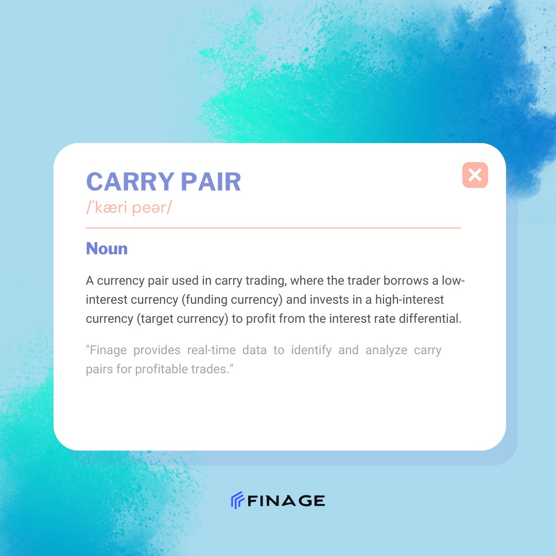 finageltd's tweet image. Turn interest rate differences into trading opportunities. Carry pairs let traders profit by borrowing in low-interest currencies and investing in high-interest ones. Identify potential pairs with Finage&apos;s real-time insights.

#CarryTrading #ForexStrategies #FinageData