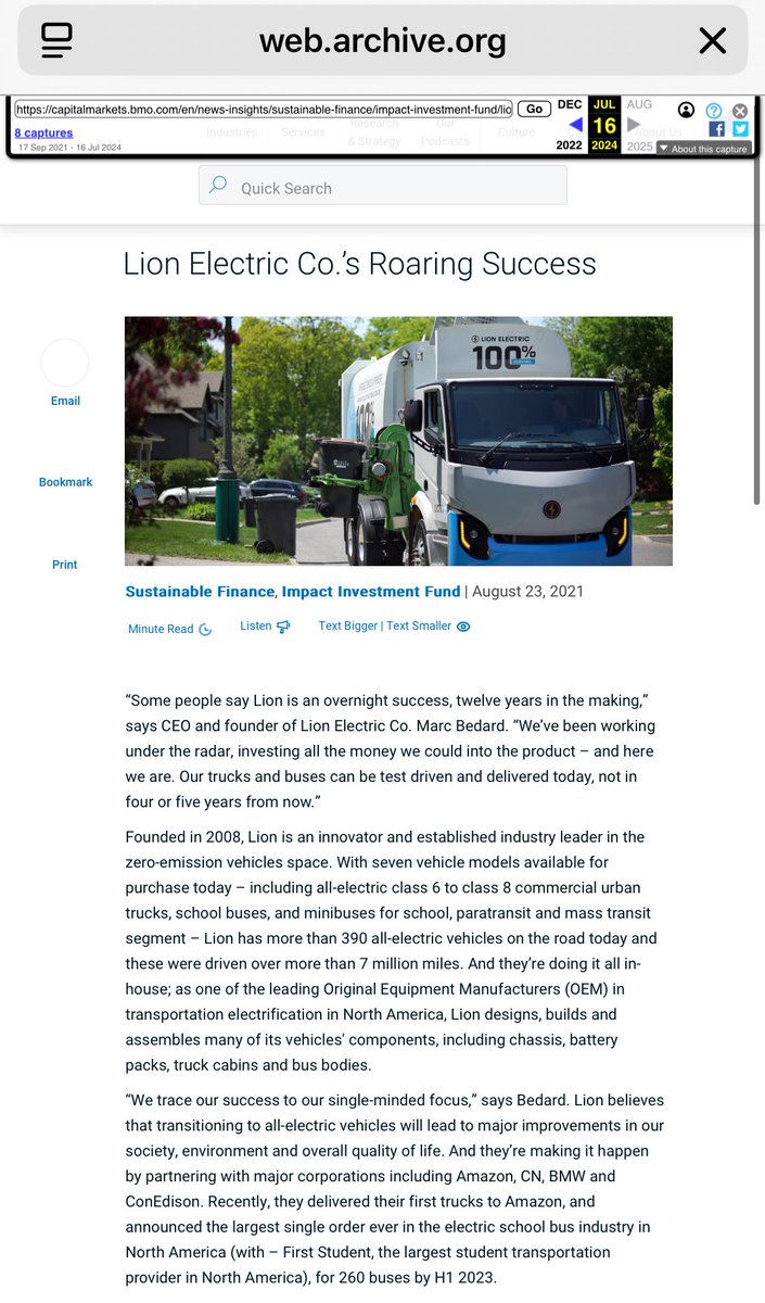 RealAndyLeeShow's tweet photo. Looks like BMO tried to disappear this gushy article from 2021 on Lion Electric. The link no longer works (https://t.co/BRYKDYhDgx).
Don’t worry though - I have it. ✌🏼
https://t.co/2ujTvz7GSj https://t.co/hiVORWGwFa