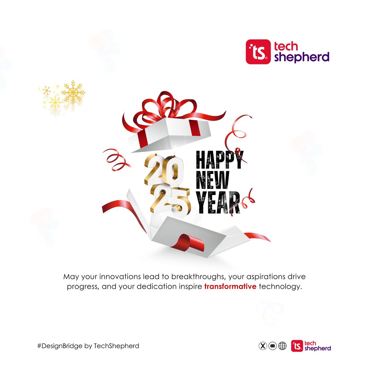 techshepherd_'s tweet image. Happy New Year from Tech Shepherd! Wishing you a 2025 filled with innovation, growth &amp;amp; positive impact! Thank you for being part of our journey to empower individuals &amp;amp; communities through tech. #HappyNewYear #TechForGood
@kolade03 @abrahamgreat @AdedoyinOyewo1 
@adjowaesthergee