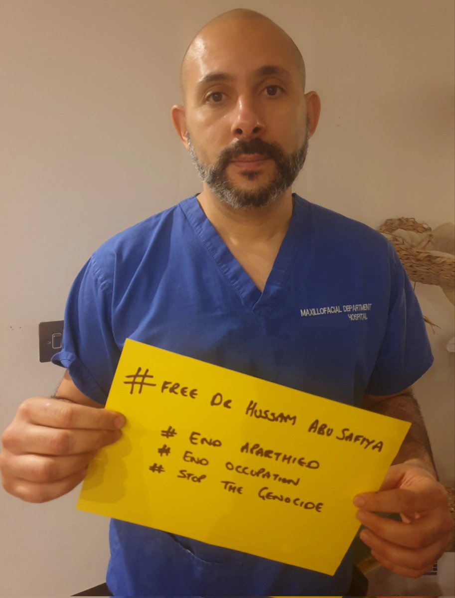 NizMhani's tweet photo. I'm Nizar Mhani, an #NHS Consultant in the UK.

Like many of my colleagues, I'm calling for the immediate release of Dr Hussam AbuSafiya from Israeli detention in #Gaza and a stop to the deliberate &amp; systematic destruction of Palestinian health care.

 #FreeDrHussamAbuSafiya https://t.co/QdKM4Xk88P
