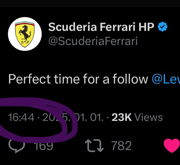 ferrari posted this at 16:44 omg 😭❤️
