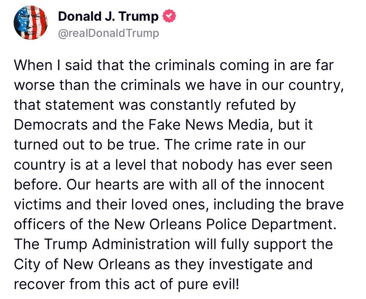 🚨Statement from President Trump