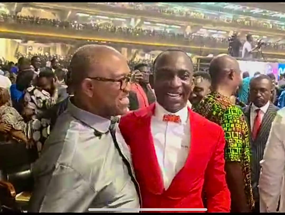 PeterObi's tweet photo. I attended the crossover service at the Dunamis International Gospel Center, Glory Dome, Abuja, hosted by Dr. and Dr. (Mrs.) Paul Enenche. 

The service was graced by former Presidents of Sierra Leone, Ernest Bai Koroma and other distinguished dignitaries, and a congregation of devoted worshippers.

It was a time of heartfelt prayer and inspiring worship as we crossed over into the year 2025 with faith and hope. 

As we step into this new year, I join millions of Nigerians in praying for a New Nigeria—a nation where insecurity, hunger, poverty, and the absence of empathy are replaced with peace, prosperity, compassion and good governance.

Together, we shall continue working tirelessly to transform Nigeria by prioritizing education, improving healthcare, and pulling people out of poverty. 

May 2025 mark the beginning of a new Nigeria that is possible!!!  -PO