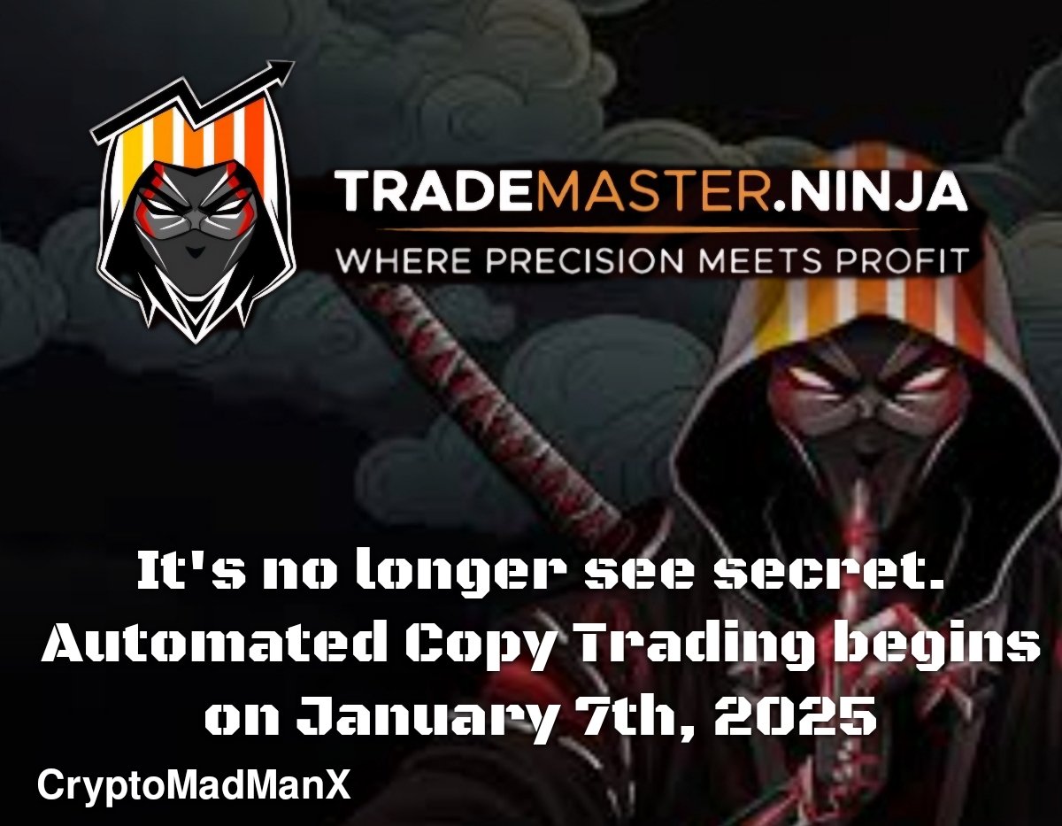 shirtboy's tweet photo. TradeMaster Automated Copy Trading starts in 6 more days, January 7th. You will want to get in on this action. Perfect for the novice trader.
$TRDM 
#trademaster.ninja https://t.co/a6SZyMe7OE