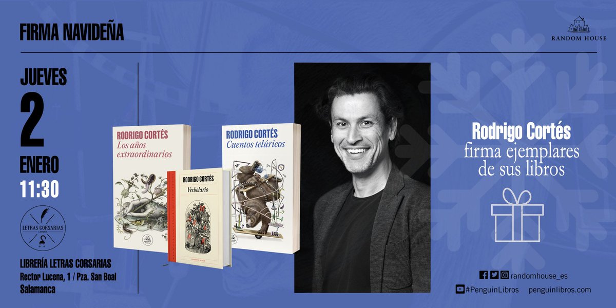 rodrigocortes's tweet image. #Salamanca, ¿saludamos el nuevo año juntos? Mañana jueves, día 2, a partir de las 11:30, firmo libros llenos de palabras en @LetrasCorsarias, hasta que se levante la niebla. ¿Un REPÍO para tus seguidores salmantinos, silvuplé? ¡Allí nos vemos!