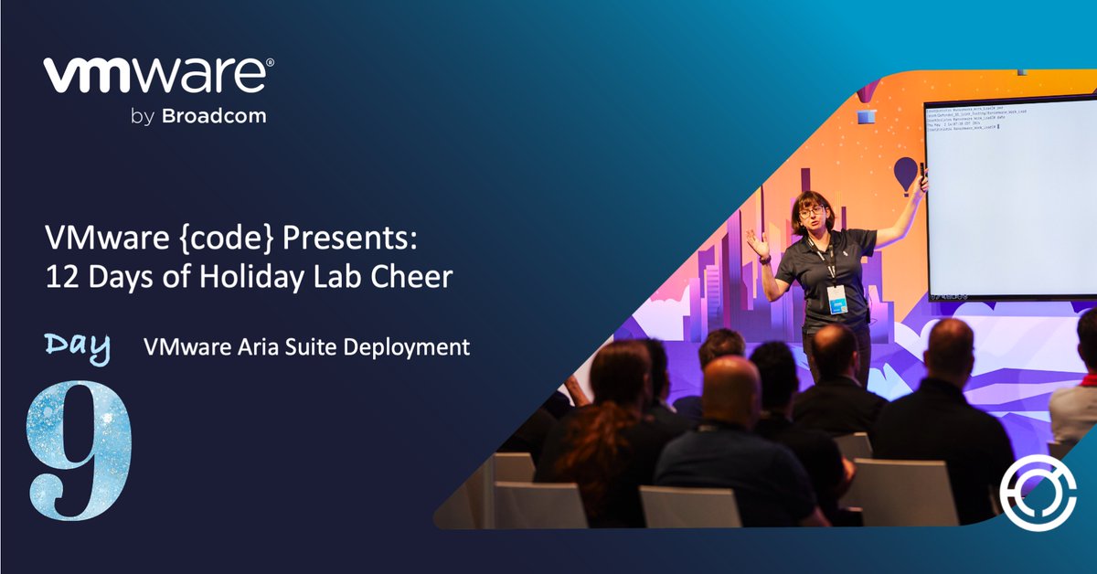 VMwareCommunity's tweet photo. ✨Day 9 is time to shine: Learn to deploy VMware Aria Suite with ease! Follow our guide to get started with #VMwareAria Suite Lifecycle.
12 Days sure can go by quickly when we're hanging out, learning with our friends at @vmwarecode
https://t.co/9QqgzSCIVA #12DaysToVCP https://t.co/OwKPq3qsUp