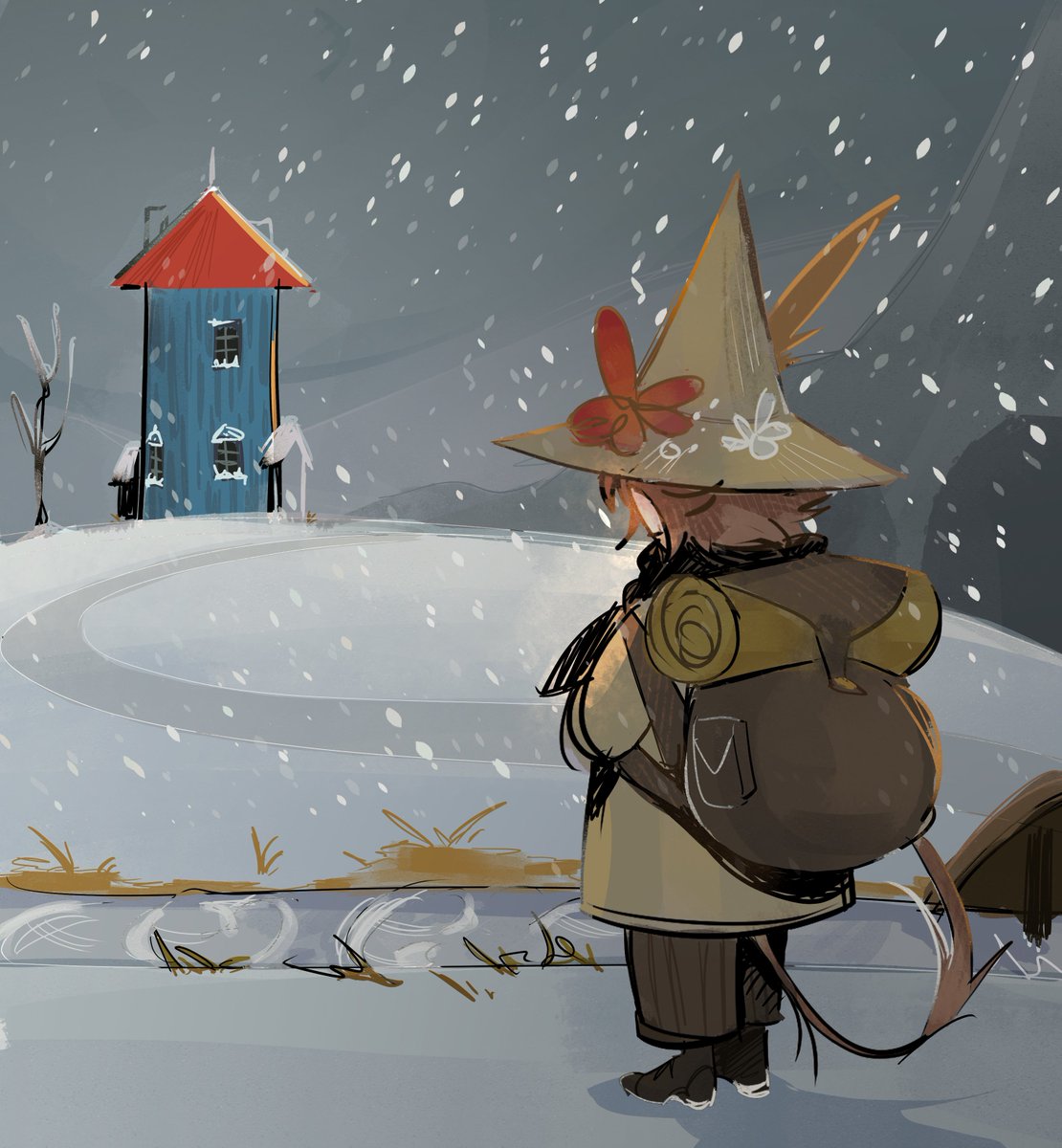 fufllya's tweet image. bye bye Snufin ⊹₊✦

#Snufkin #art