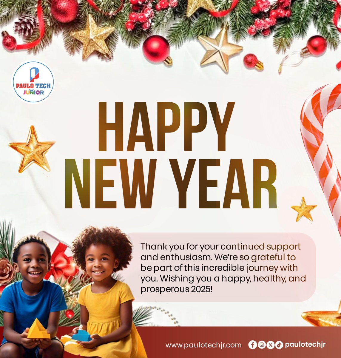 paulotech_ng's tweet photo. Happy New Year to our amazing Paulo Tech Jr. community! Thank you for your continued support and enthusiasm.
We're so grateful to be part of this incredible journey with you.

Peter Obi Blaqbonez Hushpuppi Mummy Zee Doggy #JarvisAndPeller Regina Ikorodu Mumzee Simon Ekpa GTA 6 https://t.co/WCbZ4r12ax